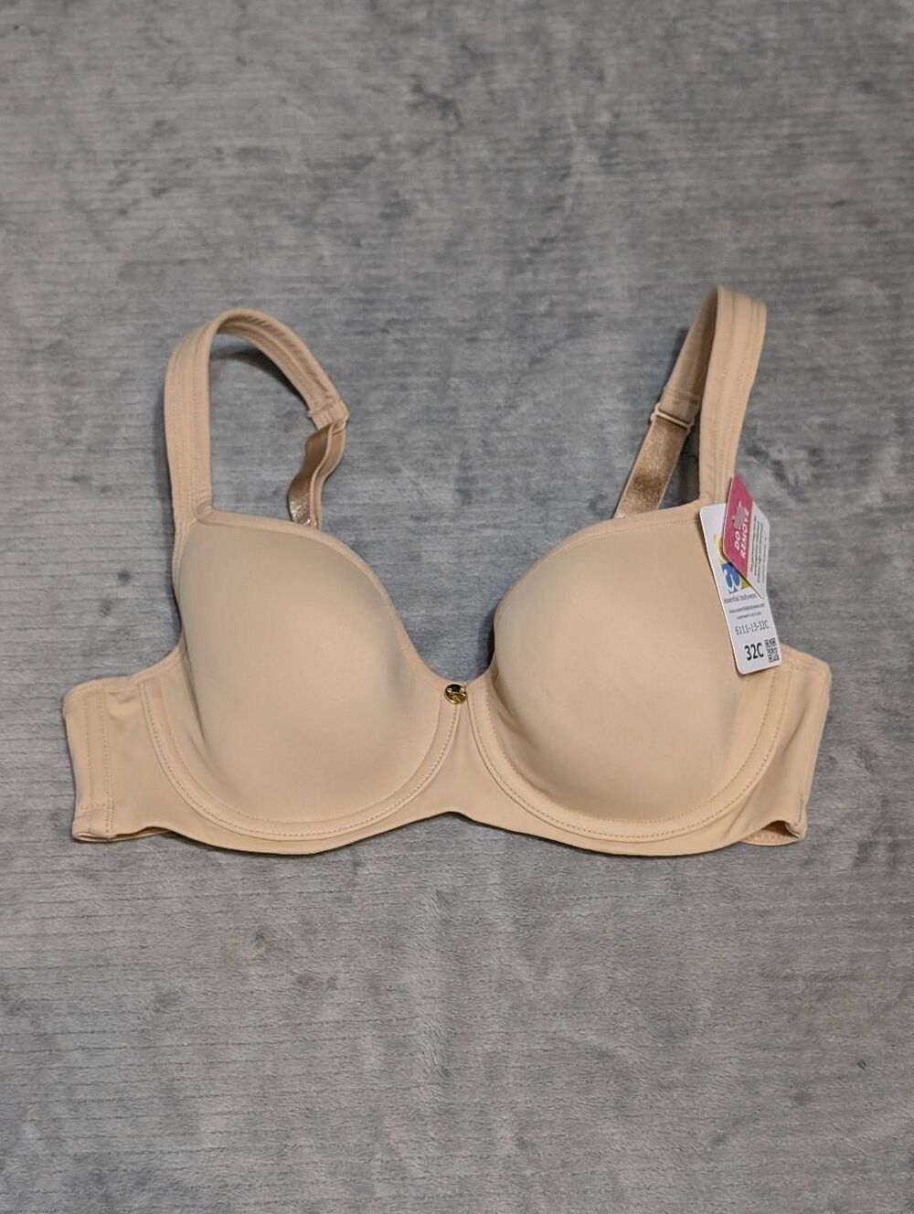 NWT Essential Bodywear Abbie Size 32C Back Smoothing Tshirt Bra Nude 6111